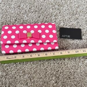 Apt. 9 Pink and White Polka Dot Kids Wallet